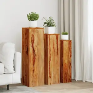 3-osaline akaatsiapuidust taimealuste komplekt, pruun, 65–85 cm