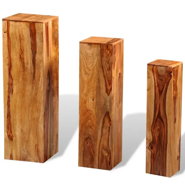 3-osaline akaatsiapuidust taimealuste komplekt, pruun, 65–85 cm – 2