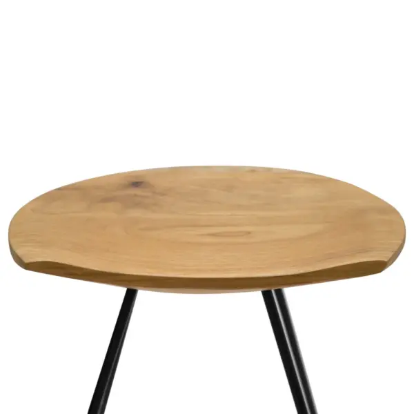 3-osaline baarikomplekt musta MDF-baarilaua ja tiigipuidust baaripukkidega, laud 120 x 60 x 105 cm – 11