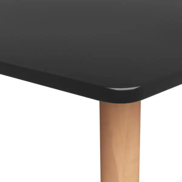 3-osaline baarikomplekt musta MDF-baarilaua ja tiigipuidust baaripukkidega, laud 120 x 60 x 105 cm – 5