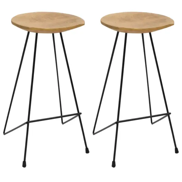 3-osaline baarikomplekt musta MDF-baarilaua ja tiigipuidust baaripukkidega, laud 120 x 60 x 105 cm – 6