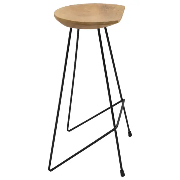 3-osaline baarikomplekt musta MDF-baarilaua ja tiigipuidust baaripukkidega, laud 120 x 60 x 105 cm – 9