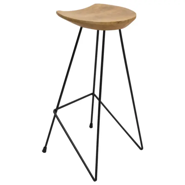 3-osaline baarikomplekt musta MDF-baarilaua ja tiigipuidust baaripukkidega, laud 120 x 60 x 105 cm – 10