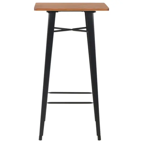 3-osaline baarikomplekt lauaga ja 2 virnastatava baaritooliga, must/pruun, laud 60 x 60 x 108 cm – 3