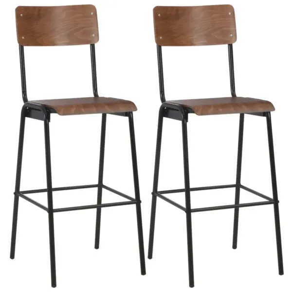 3-osaline baarikomplekt lauaga ja 2 virnastatava baaritooliga, must/pruun, laud 60 x 60 x 108 cm – 7