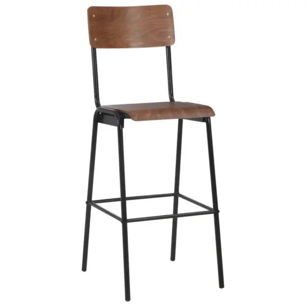 3-osaline baarikomplekt lauaga ja 2 virnastatava baaritooliga, must/pruun, laud 60 x 60 x 108 cm – 9