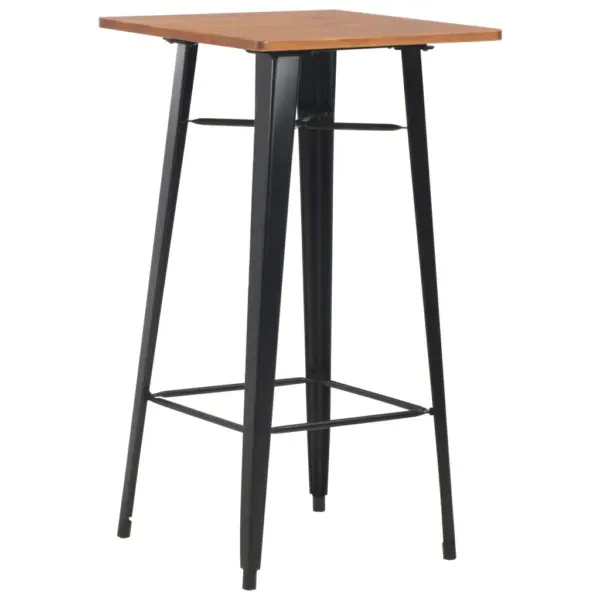3-osaline baarikomplekt, must ja pruun, terasraamiga, laud 60 x 60 x 108 cm – 2