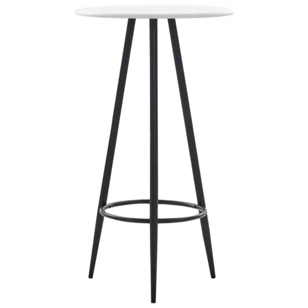 3-osaline baarikomplekt kõrge lauaga, valge MDF-baarilaud ja mustad plastist baaritoolid, laud 60 x 107,5 cm – 2