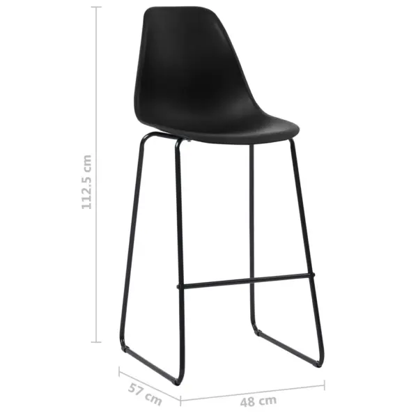 3-osaline baarikomplekt kõrge lauaga, valge MDF-baarilaud ja mustad plastist baaritoolid, laud 60 x 107,5 cm – 12