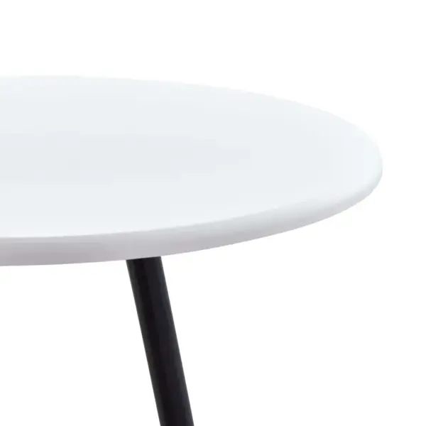 3-osaline baarikomplekt kõrge lauaga, valge MDF-baarilaud ja mustad plastist baaritoolid, laud 60 x 107,5 cm – 4