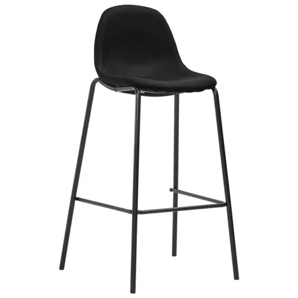 3-osaline baarikomplekt valge MDF-baarilaua ja mustade kangast baaritoolidega – 4