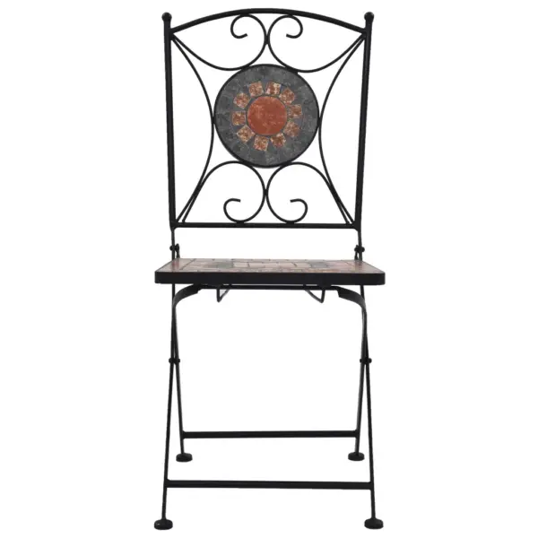 3-osaline bistrookomplekt keraamiliste plaatidega, terrakota/hall/oranž, laud 60 x 70 cm – 5