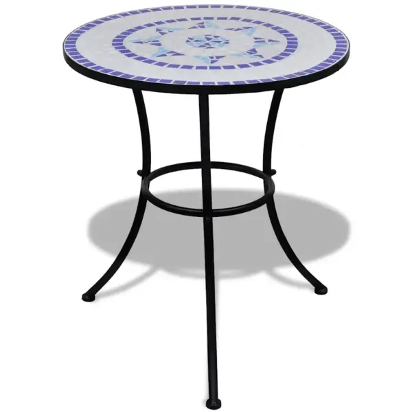 3-osaline bistrookomplekt, sinine-valge, keraamiliste plaatidega laud 60 x 70 cm – 2