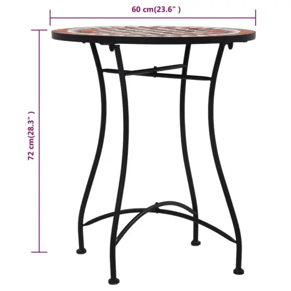 3-osaline bistroo aiamööbli komplekt keraamiliste plaatidega, terrakota, laud 60 x 72 cm – 13