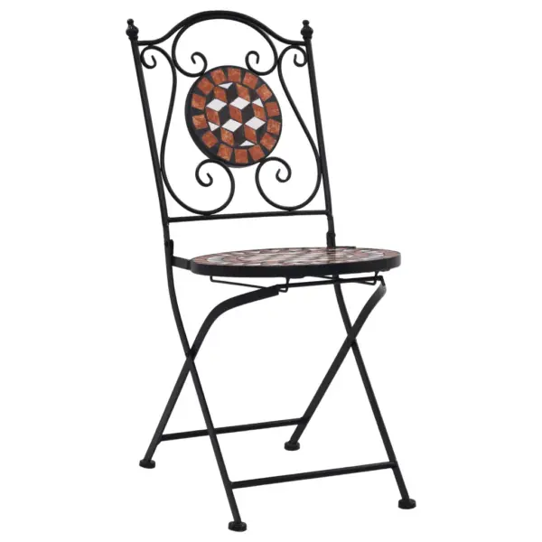 3-osaline bistroo aiamööbli komplekt keraamiliste plaatidega, terrakota, laud 60 x 72 cm – 3
