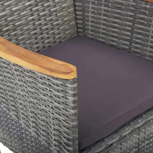 3-osaline hall aiamööbli komplekt polürotangist ja akaatsiapuidust, laud 80 x 80 cm – 11