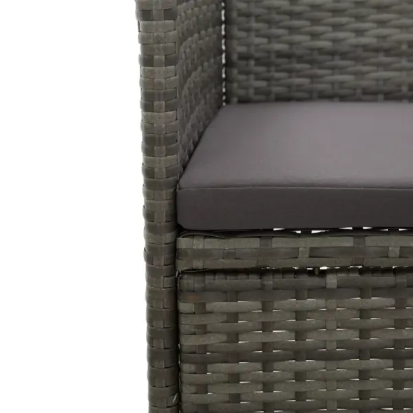 3-osaline aiamööbli komplekt hall polürotang ja akaatsiapuidust laud 80 x 80 cm – 11
