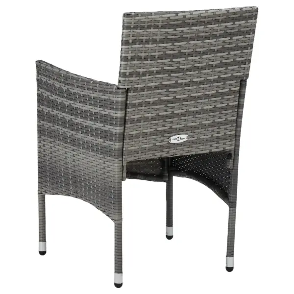 3-osaline aiamööbli komplekt hall polürotang ja akaatsiapuidust laud 80 x 80 cm – 10