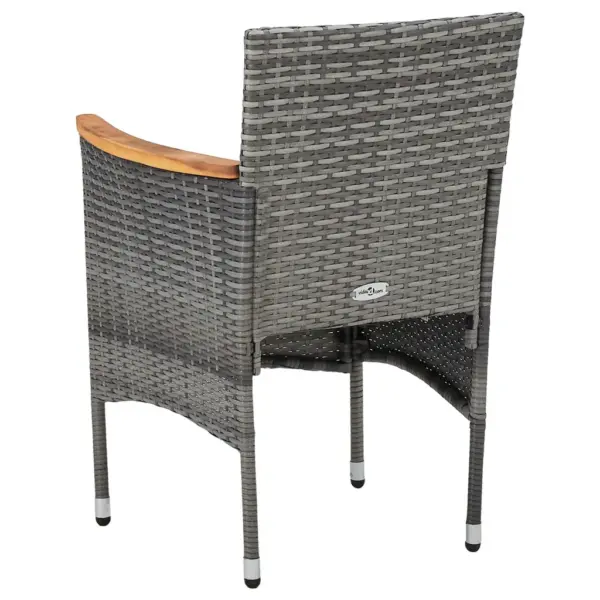 3-osaline aiamööbli komplekt, hall polürotang ja akaatsiapuit, laud 80 x 80 cm – 9
