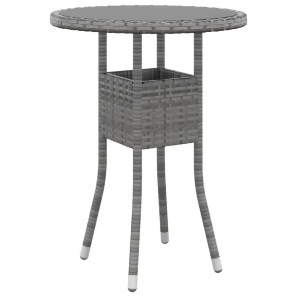 3-osaline polürotangist aiamööbli komplekt, hall, laud 60 x 75 cm – 3