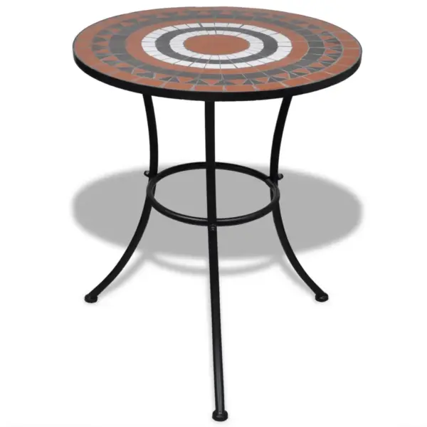 3-osaline keraamiline bistrookomplekt, terrakota/valge, laud 60 x 70 cm – 2