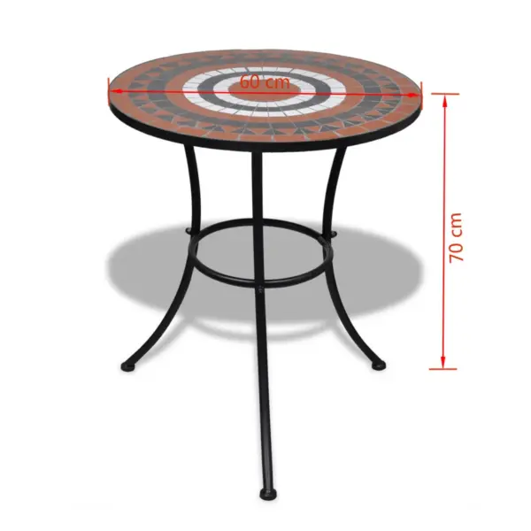 3-osaline keraamiline bistrookomplekt, terrakota/valge, laud 60 x 70 cm – 11