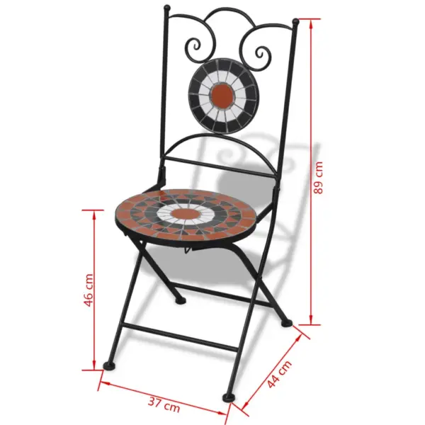 3-osaline keraamiline bistrookomplekt, terrakota/valge, laud 60 x 70 cm – 12