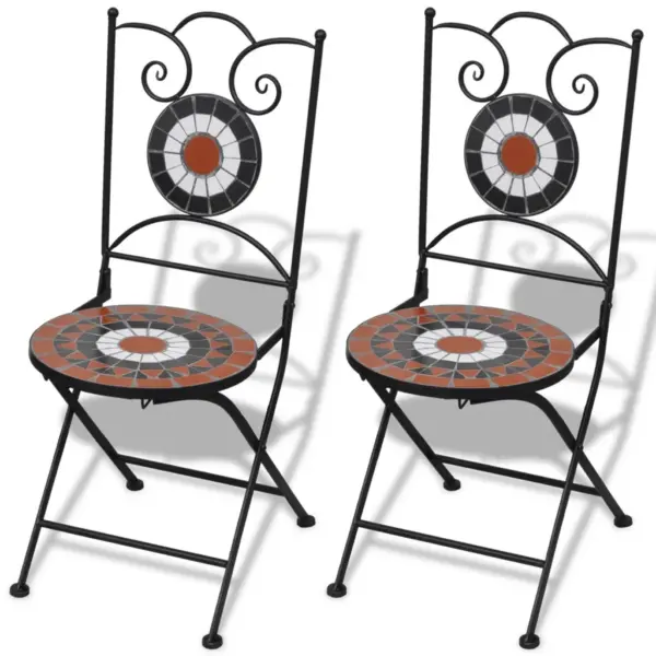 3-osaline keraamiline bistrookomplekt, terrakota/valge, laud 60 x 70 cm – 9