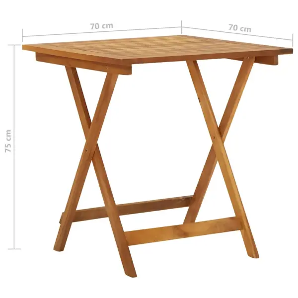 3-osaline kokkupandav aiamööbli komplekt akaatsiapuidust, pruun, laud 120 x 70 cm – 12