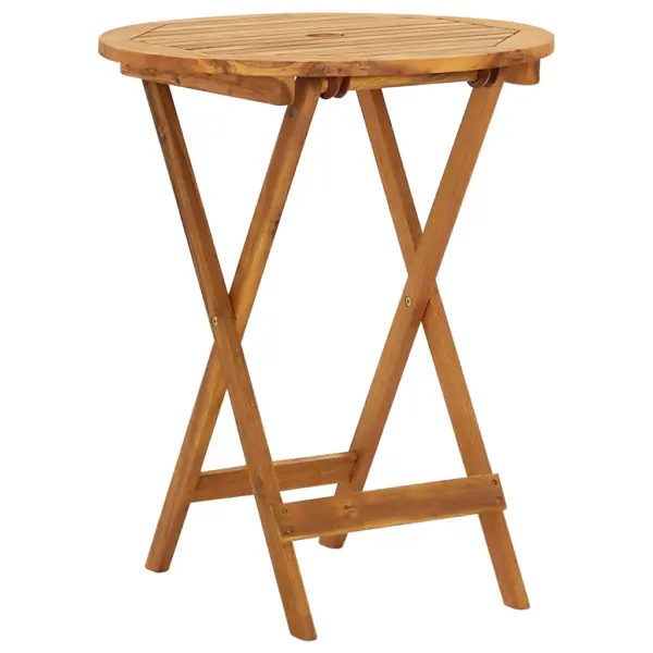 3-osaline kokkupandav akaatsiapuidust aiamööbli komplekt, pruun, laud 60 x 75 cm – 3