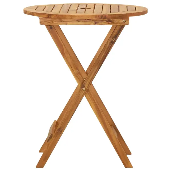 3-osaline kokkupandav akaatsiapuidust aiamööbli komplekt, pruun, laud 60 x 75 cm – 4