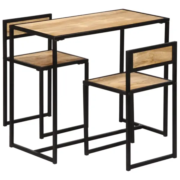 3-osaline mangopuidust söögitoakomplekt metallraamiga, pruun, laud 90 x 45 x 76 cm – 12