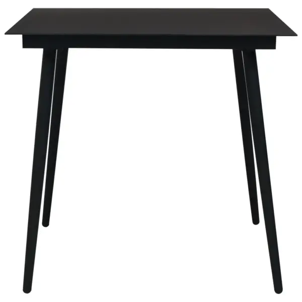 3-osaline aiamööbli komplekt puuvillanöörist toolide ja klaaslauaga, must, laud 80 x 80 cm – 4