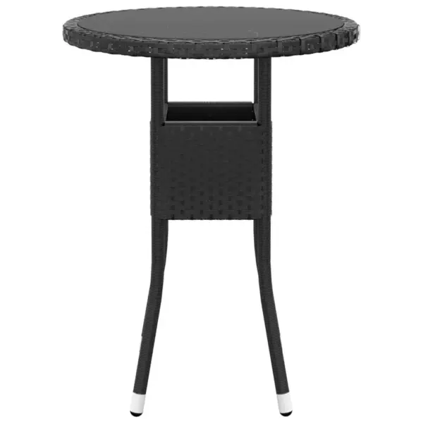 3-osaline polürotangist aiamööbli komplekt, must, laud 60 x 75 cm, 2 tooli istmepatjadega – 4