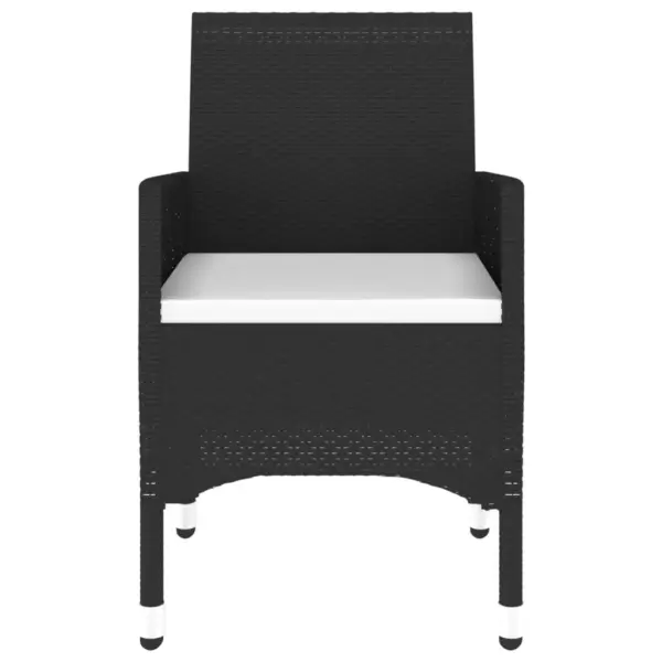 3-osaline polürotangist aiamööbli komplekt, must, laud 60 x 75 cm, 2 tooli istmepatjadega – 6