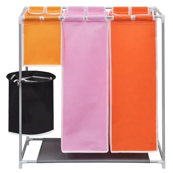 3-osaline pesusorteerija pesukottidega ja pesukorviga, 2 tk, mitmevärviline, 70 x 30 x 80 cm – 3