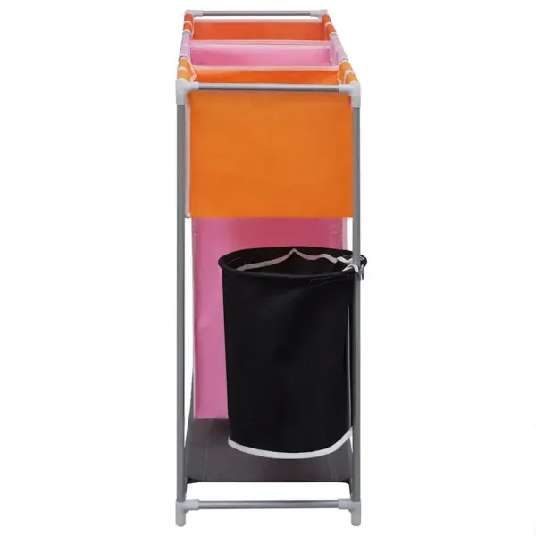3-osaline pesusorteerija pesukottidega ja pesukorviga, 2 tk, mitmevärviline, 70 x 30 x 80 cm – 5