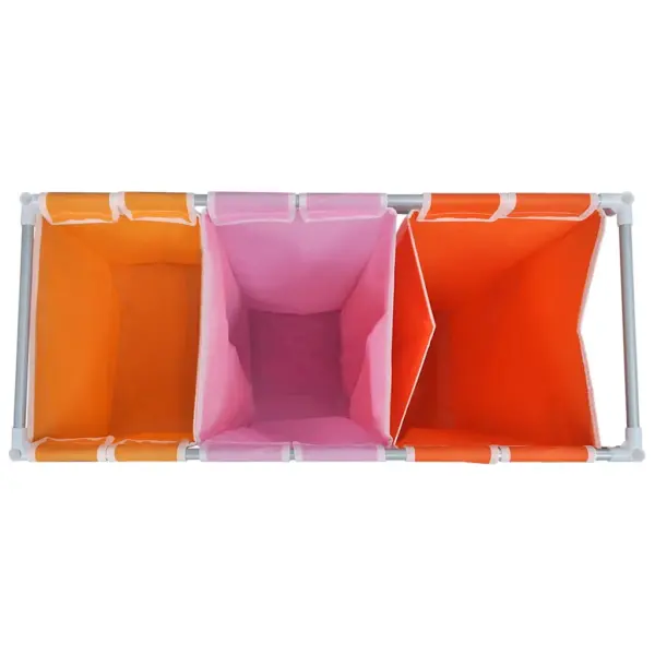 3-osaline pesusorteerija pesukottidega ja pesukorviga, 2 tk, mitmevärviline, 70 x 30 x 80 cm – 6