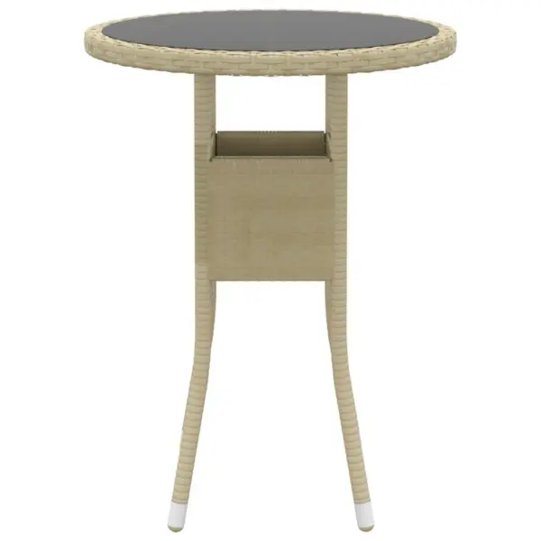 3-osaline polürotangist aiamööbli komplekt, beež, laud 60 x 75 cm – 4