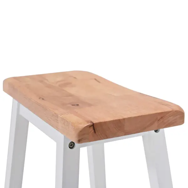 3-osaline baarikomplekt riiulitega, MDF ja kautšukipuu, valge/naturaalne puit – 8