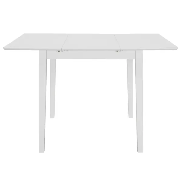 3-osaline pikendatav söögitoakomplekt, valge kautšukipuit ja MDF, laud 80–120 x 80 cm – 4