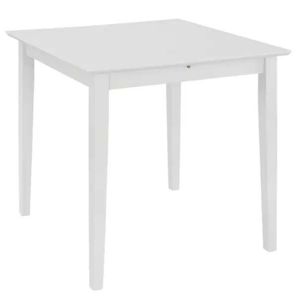3-osaline pikendatav söögitoakomplekt, valge kautšukipuit ja MDF, laud 80–120 x 80 cm – 5