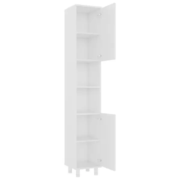 3-osaline vannitoamööbli komplekt kõrge kapi, valamukapi ja peegliga kapiga, valge tehispuit - 10