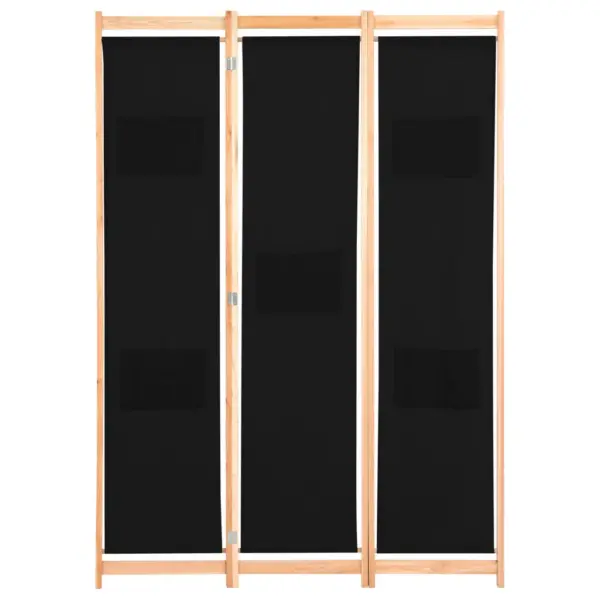 3-paneeliline toasirm taskutega, must kangas, kuusepuidust raam, 120 x 170 x 4 cm – 2