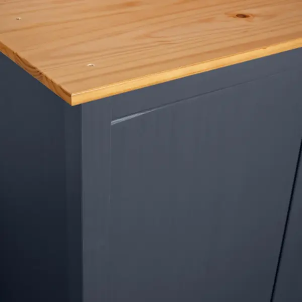 3-ukseline garderoob Hill, hall ja meepruun männipuit, 127 x 50 x 170 cm – 7