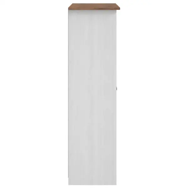 3-ukseline männipuidust riidekapp, valge naturaalse puidutooni ülaosaga, 118 x 50 x 171,5 cm, Panama sari – 6
