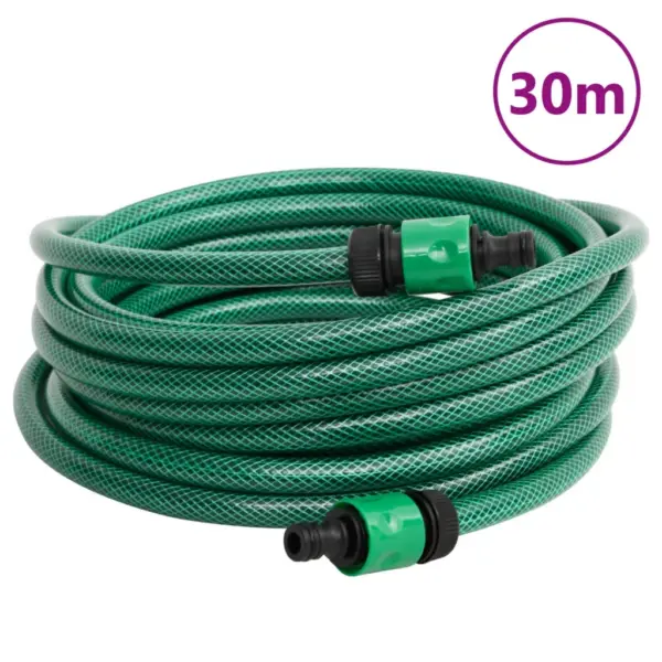 Tugevdatud aiavoolik kiirühendustega, roheline, 30 m, PVC – 5