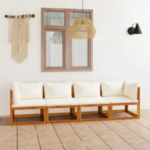 4-kohaline aiadiivan kreemide patjadega, akaatsiapuidust, modulaarne