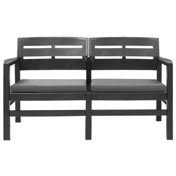 4-osaline aiamööbli komplekt istmepatjadega, plast, antratsiithall – 2