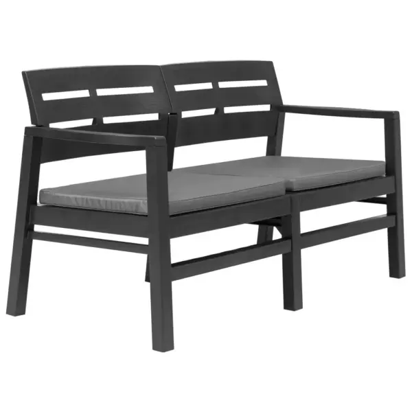4-osaline aiamööbli komplekt istmepatjadega, plast, antratsiithall – 3